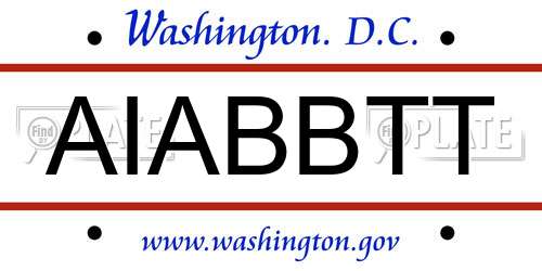 AIABBTT District Of Columbia License Plate