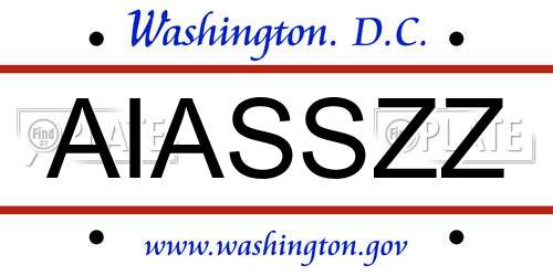 AIASSZZ District Of Columbia License Plate