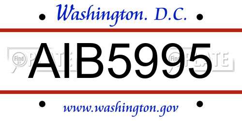 AIB5995 District Of Columbia License Plate
