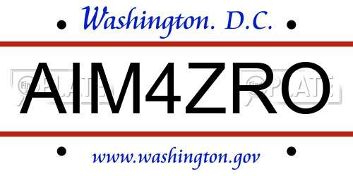 AIM4ZRO District Of Columbia License Plate