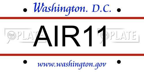 AIR11 District Of Columbia License Plate