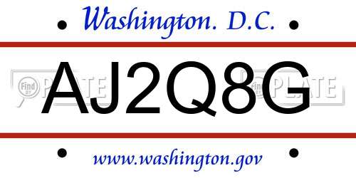 AJ2Q8G District Of Columbia License Plate