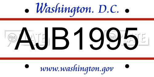 AJB1995 District Of Columbia License Plate