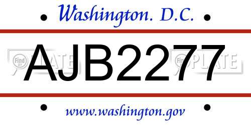 AJB2277 District Of Columbia License Plate