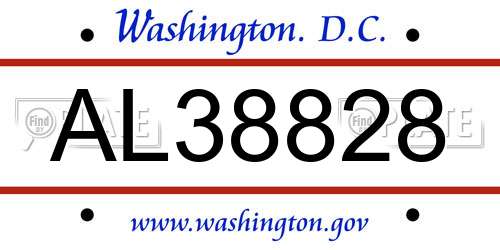 AL38828 District Of Columbia License Plate