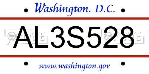 AL3S528 District Of Columbia License Plate