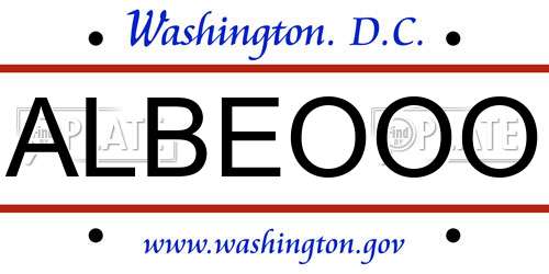 ALBEOOO District Of Columbia License Plate