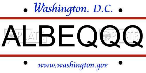 ALBEQQQ District Of Columbia License Plate