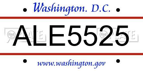 ALE5525 District Of Columbia License Plate