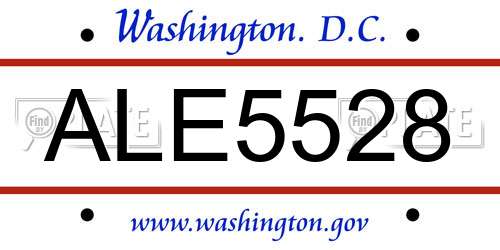 ALE5528 District Of Columbia License Plate