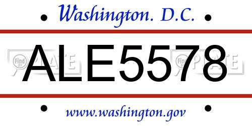 ALE5578 District Of Columbia License Plate