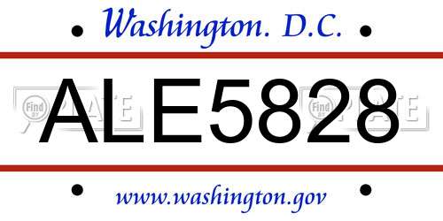 ALE5828 District Of Columbia License Plate
