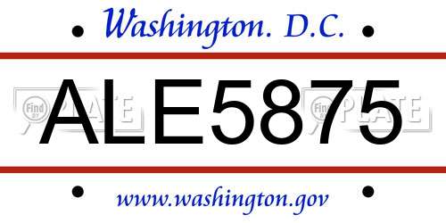 ALE5875 District Of Columbia License Plate