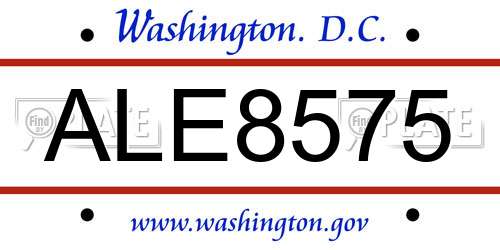 ALE8575 District Of Columbia License Plate