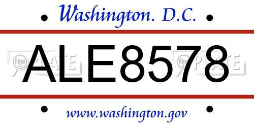 ALE8578 District Of Columbia License Plate