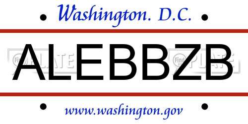 ALEBBZB District Of Columbia License Plate