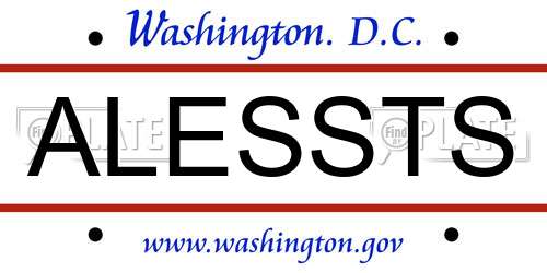 ALESSTS District Of Columbia License Plate
