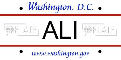 ALI District Of Columbia License Plate