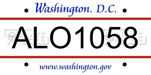 ALO1058 District Of Columbia License Plate