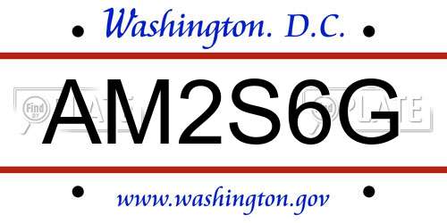 AM2S6G District Of Columbia License Plate