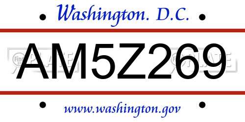 AM5Z269 District Of Columbia License Plate