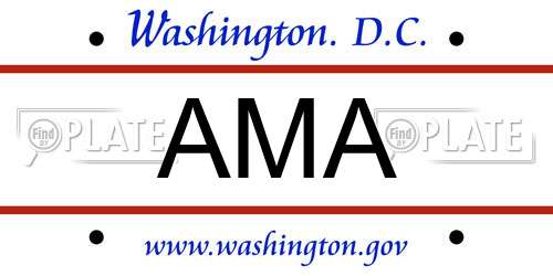 AMA District Of Columbia License Plate