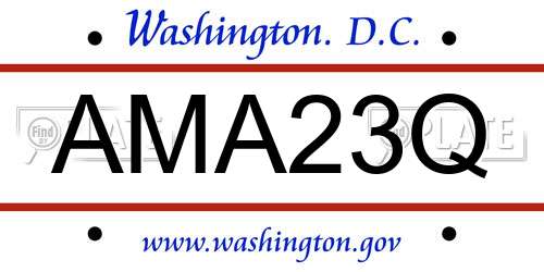 AMA23Q District Of Columbia License Plate