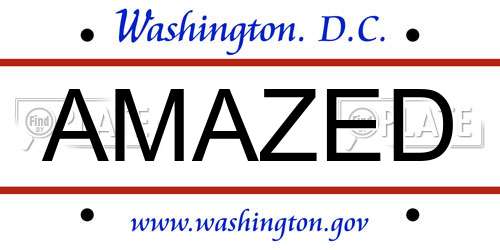 AMAZED District Of Columbia License Plate
