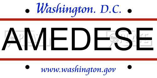 AMEDESE District Of Columbia License Plate
