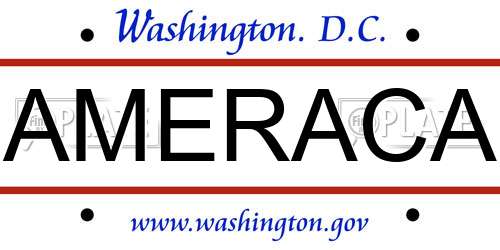 AMERACA District Of Columbia License Plate
