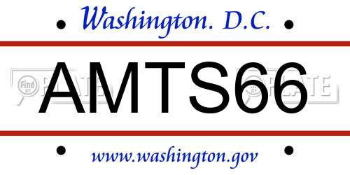 AMTS66 District Of Columbia License Plate