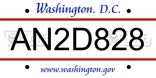 AN2D828 District Of Columbia License Plate