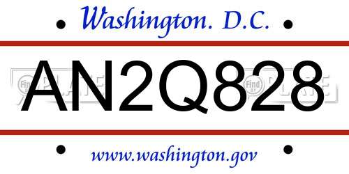 AN2Q828 District Of Columbia License Plate