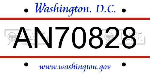 AN70828 District Of Columbia License Plate