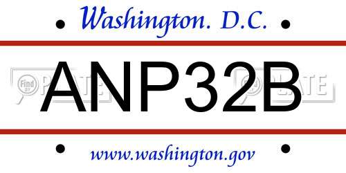 ANP32B District Of Columbia License Plate