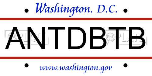 ANTDBTB District Of Columbia License Plate