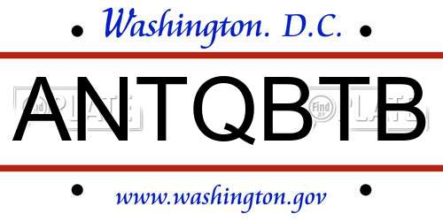 ANTQBTB District Of Columbia License Plate