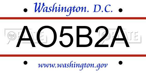 AO5B2A District Of Columbia License Plate