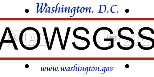 AOWSGSS District Of Columbia License Plate