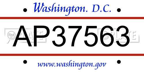AP37563 District Of Columbia License Plate