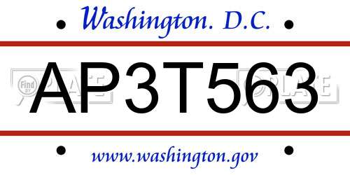 AP3T563 District Of Columbia License Plate