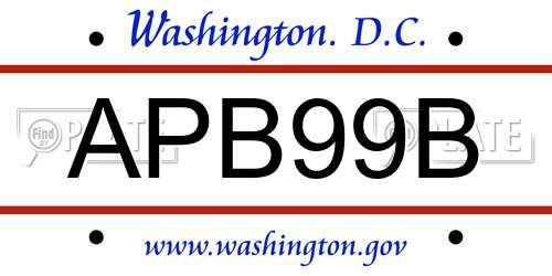 APB99B District Of Columbia License Plate