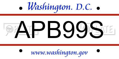 APB99S District Of Columbia License Plate