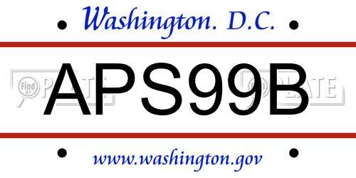 APS99B District Of Columbia License Plate