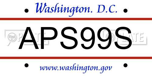 APS99S District Of Columbia License Plate