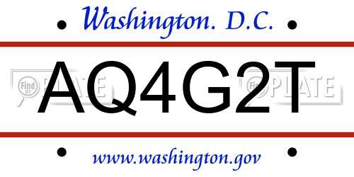 AQ4G2T District Of Columbia License Plate