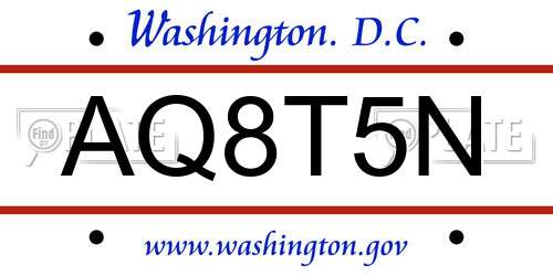 AQ8T5N District Of Columbia License Plate