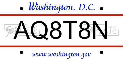 AQ8T8N District Of Columbia License Plate