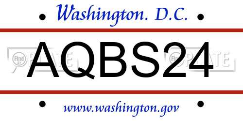 AQBS24 District Of Columbia License Plate