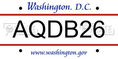 AQDB26 District Of Columbia License Plate
